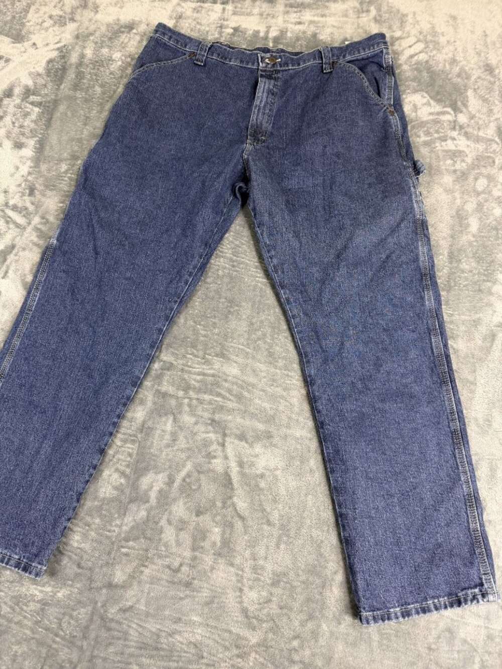Wrangler Mens Relaxed Fit Work Jeans Blue 40x30